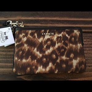 NWT Coach Wristlet- Leopard Print